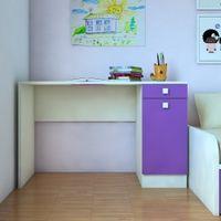 Celestia Kids Study Desk with Shuttered Cabinet and Drawer in Lavender Purple Colour