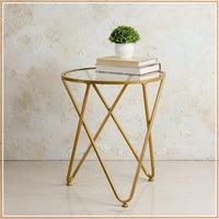 Contemporary Iron Side Table in Gold Colour