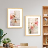Magnolia Floral Set of 2 Framed Posters Wall Art Decor 45x60 cm