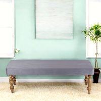 Cairo Sheesham Wood Accent 3 Seater Bench In Iron Grey Velvet