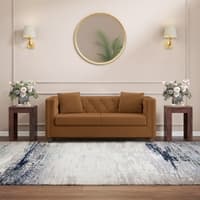 Windsor Premium 2 Seater Fabric Sofa in Ochre velvet Colour
