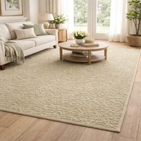 ALMA Wool Rectangle Carpets Hand Tufted in Ivory Colour