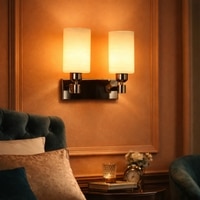 Eliante Modern Wall Lights Mild Steel & Glass Material Gold & Cream Finish