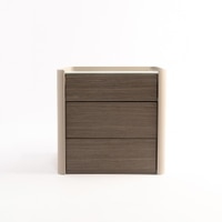 Venner Engineered Wood Bedside Table in Cream Colour