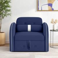 Jayen 1 Seater Pull Out Sofa cum Bed  in Navy Blue Colour