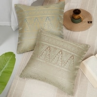 Set Of 2 Jacquard Square Cushion Covers