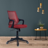 Ddeasirea Mid Back Ergonomic Chair in Red Colour