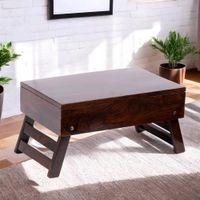 Ohio Sheesham Wood Laptop Table with 1 side Drawer in Walnut Finish