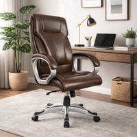 Adiko High Back Executive Revolving Office Chair In Brown