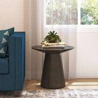 Odin Solid Wood Side Table in Mocha Walnut Finish