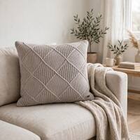 Danube Bright Silver Decorative Cushion Cover 16 x 16 Inches