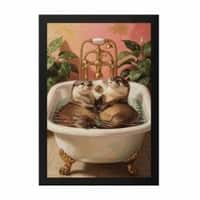 The Castle Decor Cute Otters Bathtub Bathroom Wall Art 8x12 Inch