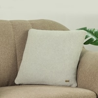 Mini Moss Knit Vanilla Grey Melange Cushion Cover 16X16 Inches