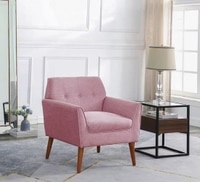 Thomas Fabric Lounge Chair in Pink Colour