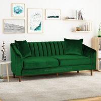 Mid Century Fabric Sofa (Green)