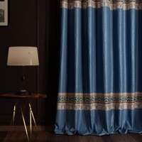 Stoa Paris Satin Window Curtain, 70% Blackout Curtains,   Privacy Lining, Pack of 1, Versailles - Celestial Blue