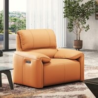 Leeroy One Seater Leather Recliner Sofa in Marigold Colour