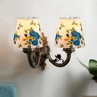 Devansh Metal Electric Wall Light in Antique Gold Colour with Multi Shade Count of 2 Lights
