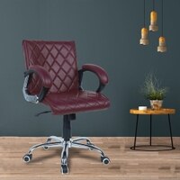Vooilea Mid Back Executive Chair in Maroon Colour