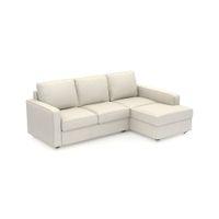 Apollo Sofa (Colour : Pearl, Cushion : Hard, Back Type : Regular, Seating Capacity : Right Aligned 2 Seater + Right Aligned Chaise + Ottoman)