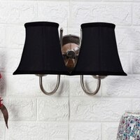 Devansh Dual Steel Metal  Wallmounted Lamp With Cotton Steel Metal  Shade