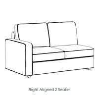 Apollo Sectional Fabric Sofa (Colour : Granite Weave, Seating Capacity : Right Aligned 2 Seater, Cushion Type : Soft, Back Type : Regular Back)