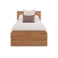 Vienta Engineered Wood Single  Size Bed With Box Storage (Oak Brown Finish)