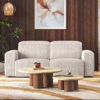 Gretta 3 Seater Fabric Sofa With Adjustable Headrest In Cloud White