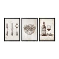 The Castle Decor Vintage Kitchen Wall Art Set of 3 8x12 Inch