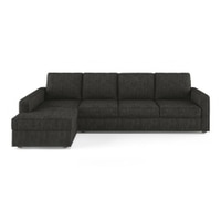 Apollo Compact Fabric Sectional Compact Sofa (Colour : Graphite Grey, Cushion : Hard, Back Type : Regular, Seating Capacity : Left Aligned 3 Seater + Left Aligned Chaise)