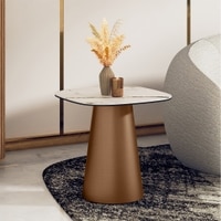 Aeris Metal Side Table in Pluto Spanish Ceramic Finish