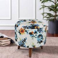 Evangeline Solid Wood  Ottomon in  Multicolor Colour
