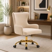 Doe Buck Adan Modern Beige Velvet Office Chair