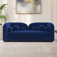 Homro Velvet 2 Seater Sofa in Navy Blue Colour