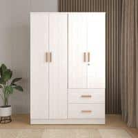 Ren 4 Door Engineered Wood Wardrobe in Silver Oak Finish