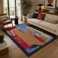 Imperial Knots Abstract Kilim Hand Woven Dhurrie 5x8 Feet