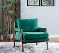 Serenity Boucle Fabric Arm Chair in Green