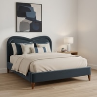 Elaris Curve Comfort King Size Bed Bed in velvet With Engineer Wood Frame & Hydraulic Storage