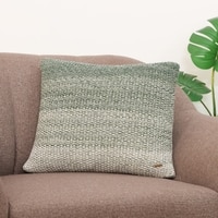 Ombre Moss Knit Mint Mount Green  And Natural Cushion Cover 18X18 Inches