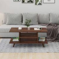 Anatdol Standard Engineered Wood Coffee Center Sofa Tea/Teapoy Console Table For Sofa Set Living Room Home Hall (Brown Maple)