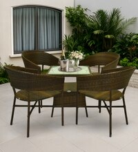 Geelong Wicker Chair Brown Beige Dual Ton Finish