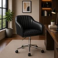 Doe Buck Colm Modern Black Leatherette Office Chair