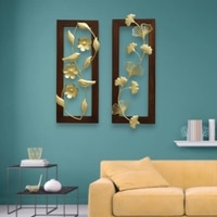 W-Alex Abstract Metal Wall Decor in Gold Set of 2