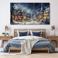 The Castle Decor Abstract Art Wall Painting Wooden Framed Digital Painting 27x48 Inch (Style 21)
