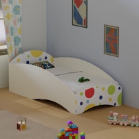 Loopy Loop Toddler Bed in White and Multicolor