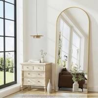 The Artment Vista Gold Arch Frame Unbreakable Floor Mirror For Home (155 X 45 CM)