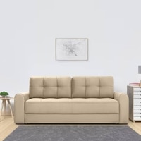 Calliro 3 Seater Pull Out Sofa cum Bed  in Cream Colour