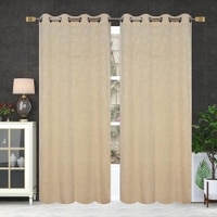 Velvet Floral Emboss Pack of 2 Blackout Window Curtains