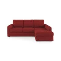 Apollo Sofa (Colour : Salsa Red, Cushion : Soft, Back Type : Regular, Seating Capacity : Right Aligned 2 Seater + Right Aligned Chaise + Ottoman)