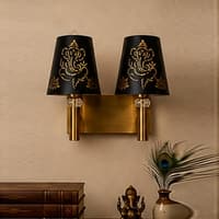 Devansh Metal Electric Wall Light in Gold Colour with Multi Shade Count of 1 Light